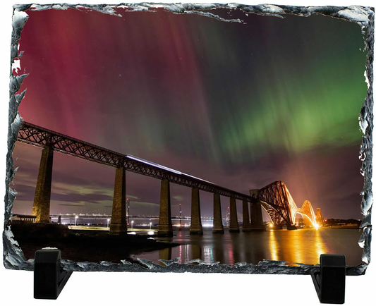 Forth Rail Bridge Northern Lights Slate 14cm x 19cm